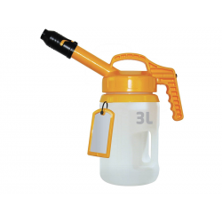 Secur-Huile 3L Bec Long Jaune, Broc sécurisé pour vos appoints d'huile, débit important.