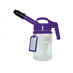 Secur-Huile 3L Bec Long Pourpre, Broc sécurisé pour vos appoints d'huile, débit important.