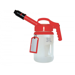 Secur-Huile 3L Bec Long Rouge, Broc sécurisé pour vos appoints d'huile, débit important.